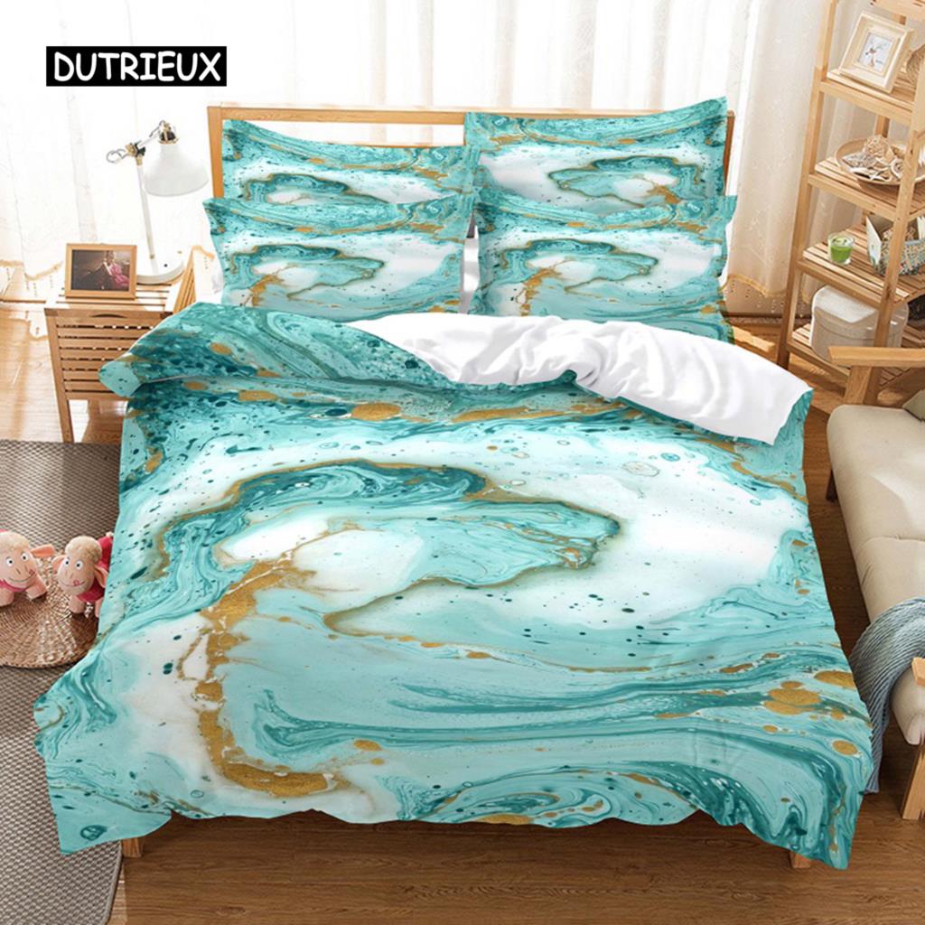 Sada povlečení z barevného mramoru Sada povlaků na přikrývku 3D povlečení Digitální tisk Ložní prádlo Queen Size Ložní souprava Módní design