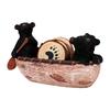 Bear Coasters Cute Canoe Rustic Heat Resistance Cup Coasters Table Decoration for Hot and Cold Beverages