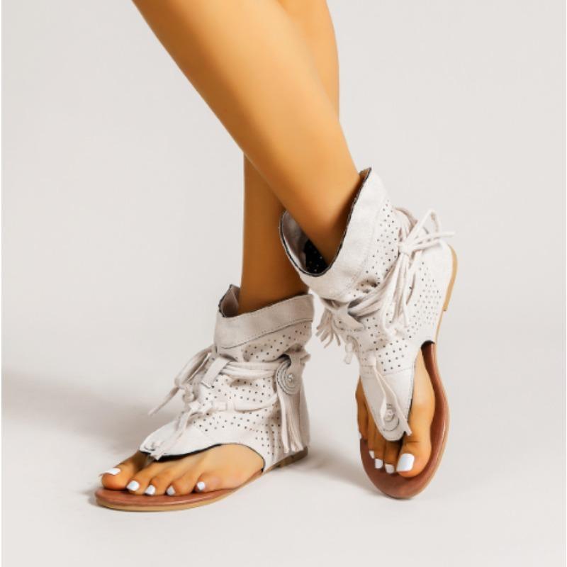 Fashion Women's Sandals 2025 Retro Gladiator Ladies Clip Toe Vintage Boots Casual Tassel Rome Fashion Summer Woman Shoes for Female New