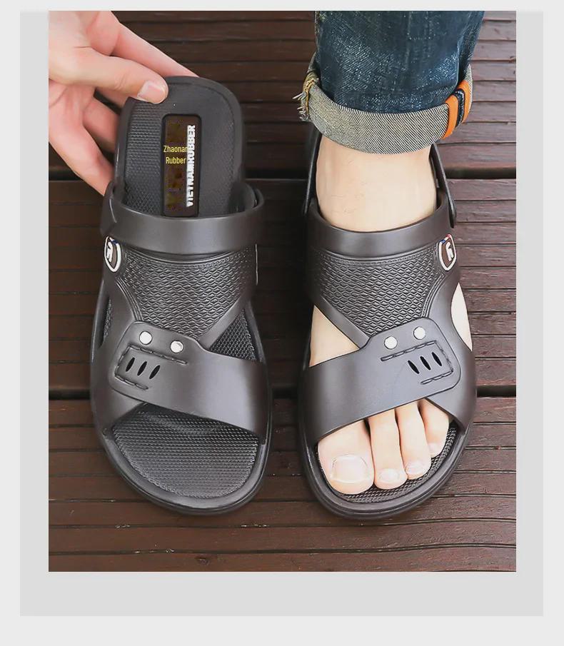 2024 Men's Casual Non-Slip Breathable Outdoor Sandals: Wear-Resistant Beach & Driving Slippers