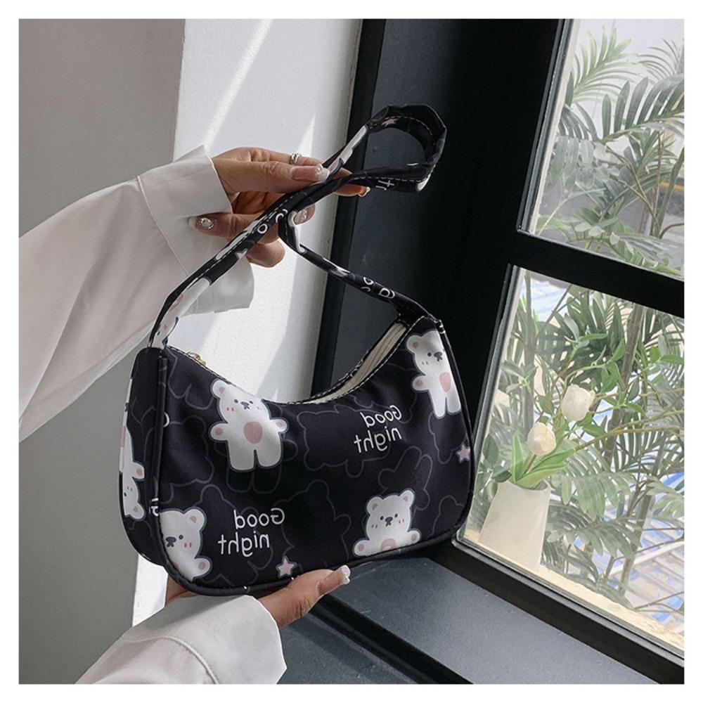 Nylon cloth bag women's new lightweight small satchel underarm bag simple shoulder canvas bag trendy dumpling bag