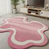 Modern Minimalist Carpets For Living Room Fluffy Soft Study Rug Irregular Shapes Bedroom Decor Pink Carpet Thick Plush Floor Mat