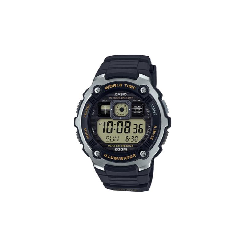 Casio Series YOUTH Series-Disc Digital Display Ten Years Power Digital Display Waterproof Electronic Watch Quartz Movement Resin Strap AE-2000W-9A2021 чёрный