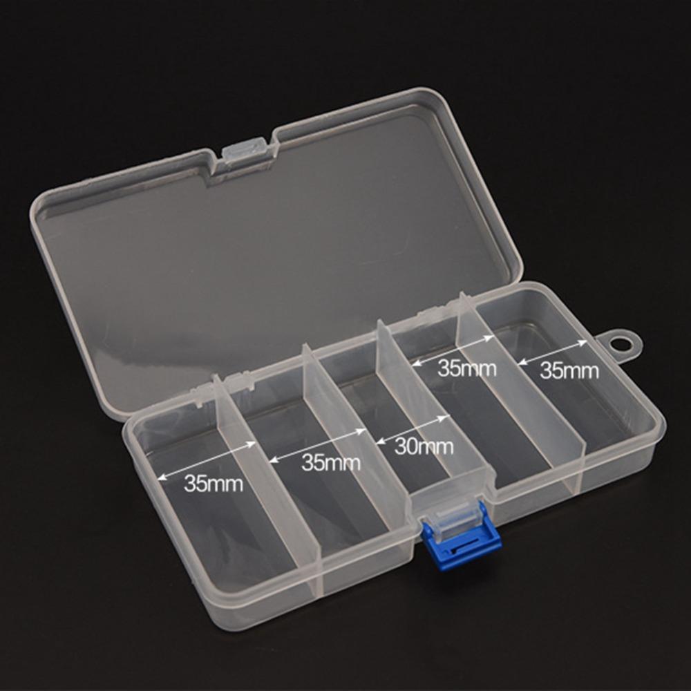 4PCS Clear Plastic Fishing Tackle Storage Box Lure Container  for Bait Hooks Storage
