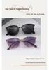Retro Large Frame Women's Polarized Sunglasses - Tea-Colored, UV & Sun Protection, Perfect for Driving, Slimming Effect