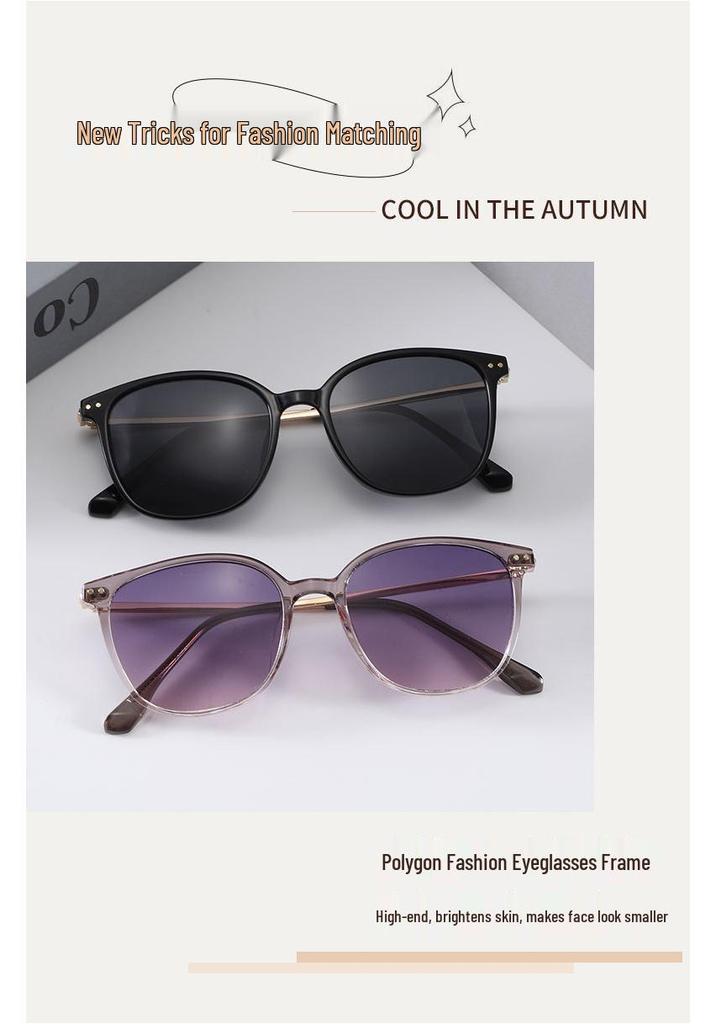 Retro Large Frame Women's Polarized Sunglasses - Tea-Colored, UV & Sun Protection, Perfect for Driving, Slimming Effect