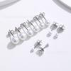 Small and fresh, stainless steel pearl stud earrings, simple Korean version of temperament earrings, versatile earrings