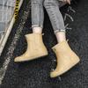 Rain Shoes Women's New Medium Tube Casual Versatile Couple Rain Boots Non-slip and Wear-resistant Fashion Warm Outer Water Boots Overshoes
