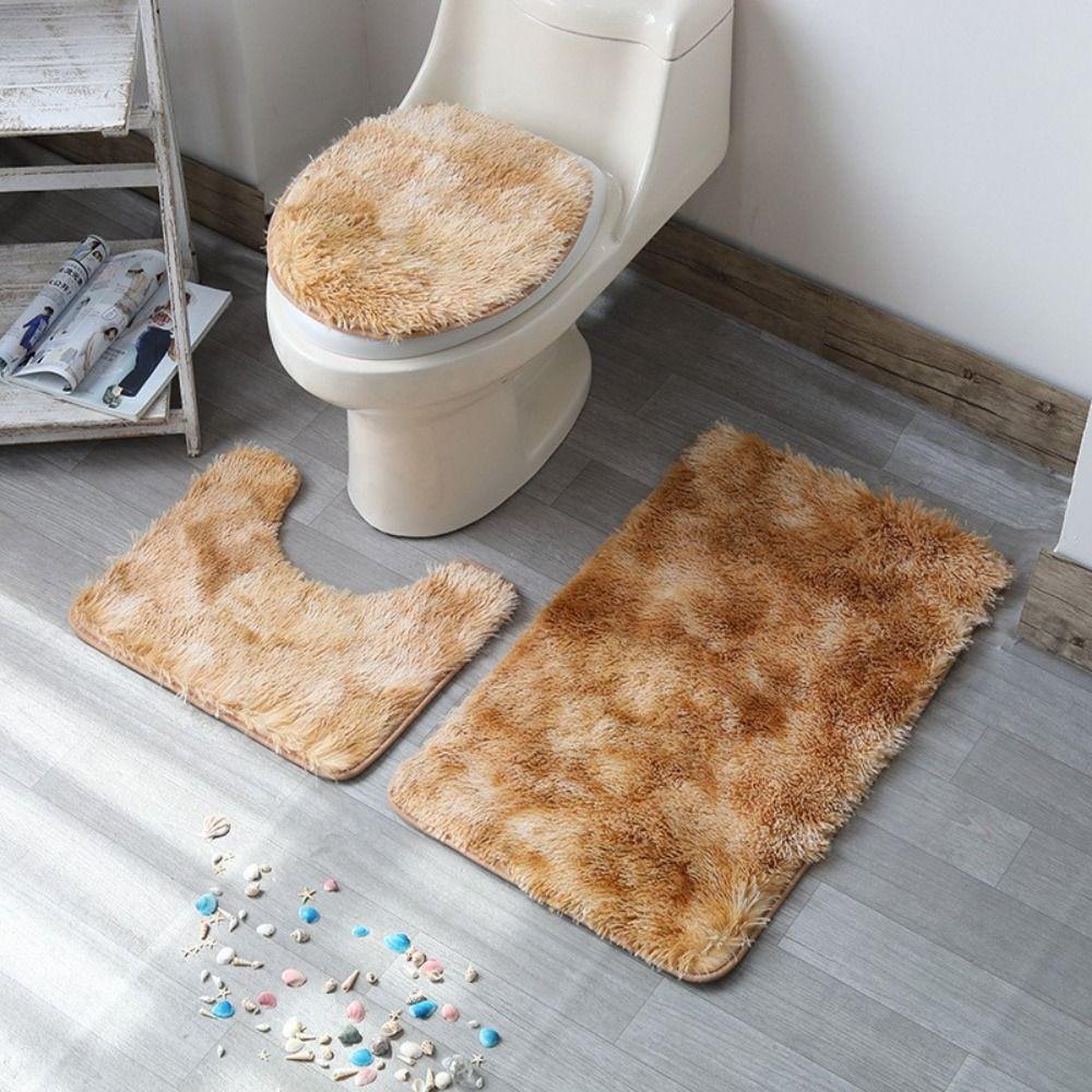 3pcs Anti Slip Floor Mat Absorbent Toilet Cushion Toilet Pad Toilet Cover  Living Room