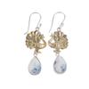 Seltener dendritischer Opal Edelstein 925 Sterlingsilber Schmuck Handgefertigte Ohrringe 2.20" EE-44-21