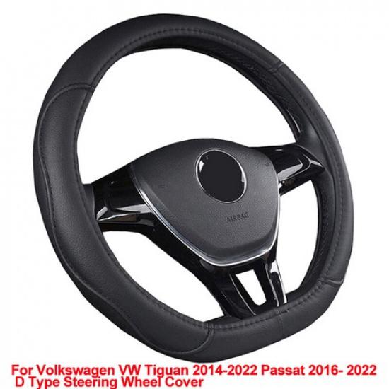 D Shape Car Steering Wheel Cover For Volkswagen VW Tiguan 2014- Passat 16-22