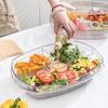 Large-Capacity Transparent Salad and Fresh-Keeping Box for Kitchen Vegetables and Fruits