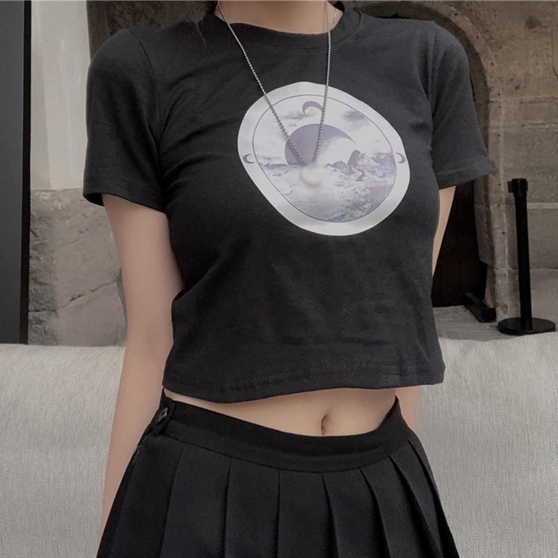 

Женская повседневная тонкая футболка с коротким рукавом и круглым вырезом с открытым пупком, топы XL