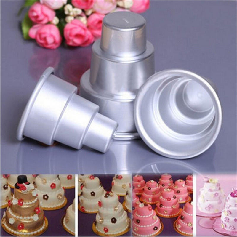 Diy Mini 3-Tier Cupcake Pudding Chocolate Cake Mold Baking Pan Mould Party