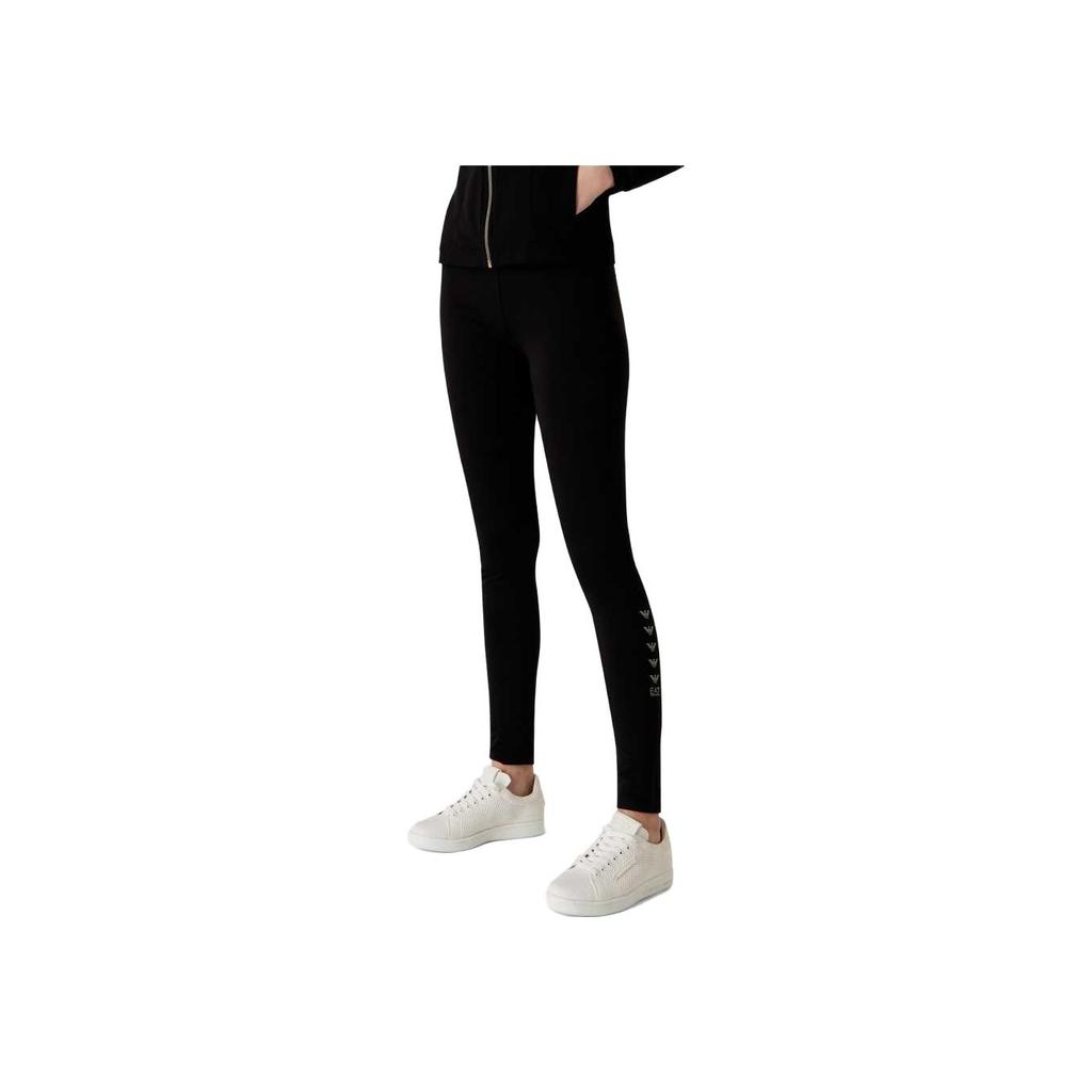 Emporio Armani FW23 EA7 Series Solid Color Letter Logo Print Elastic Waist Leggings Women leggings Black 6RTP67-TJQNZ-0200