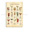 Cocktail Chart Classic Cocktail Poster by Pocket Cocktails Metal Party Home Plaques Customized Create Tin Sign Poster