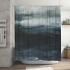 Modern Watercolor Shower Curtain Home Decor Customizable Waterproof Bathroom Fabric With Hooks Blue Grey White Texture (L180W245