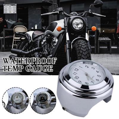 Motorcycle Watch Thermometer Temp Gauge Waterproof Motorcycle Clock Styling Handlebar Moto Moto Accessories Accessories W2R4
