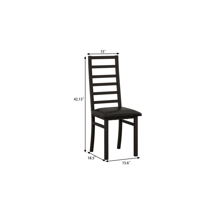 Chaises de salle à manger - MUVOE - Lot de 4 - Métal et cuir PU - Noir - Confort optimal