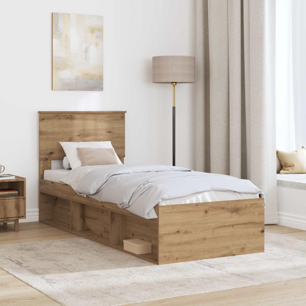 Bed Frame Craft Oak 75 x 190 cm Solid Pine Wood