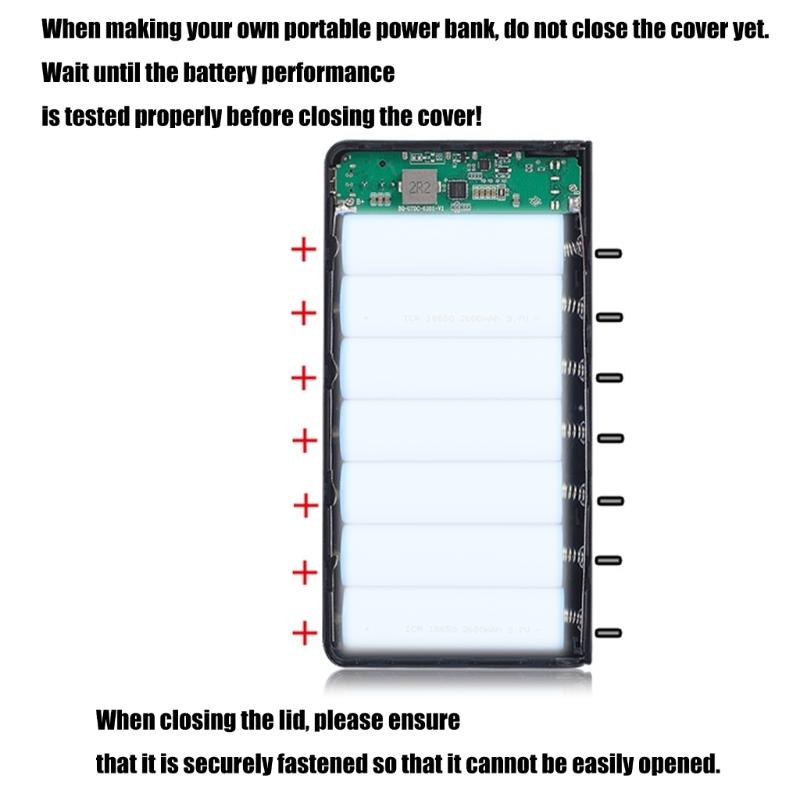 Removable Battery Case Battery Holder Rechargeable Batteries Storage Box Detachable Mobile Power Module ABS Texture