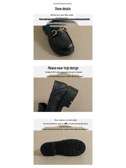 Weiwei Girl 681-3 Women's Height-Boosting Retro Loafers - Thick-Soled, Small Size, 2024 Style.