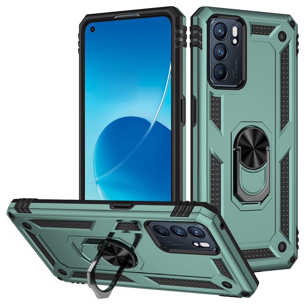 Custodia Magnetica Antiurto per Telefono per Oppo Reno 4 4F 5 2Z 5F 5Z 6 Lite F17 F19 Pro Plus A15 S A9 2020 A95 5G Supporto ad Anello Cover Posteriore