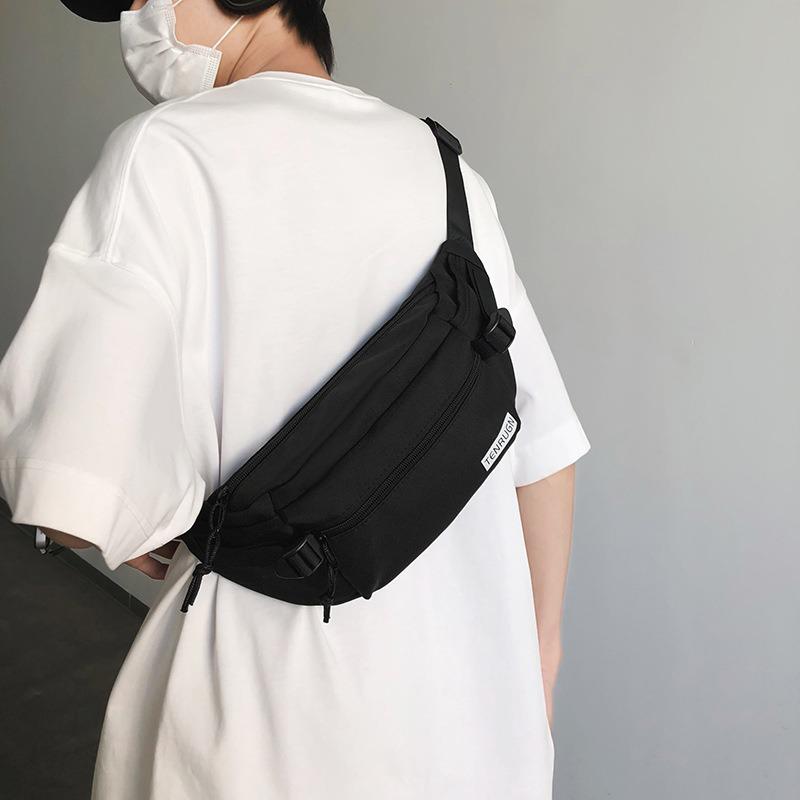 New Messenger Bag Breast Bag for Men and Women Versatile Simple Nylon Cloth Trendy Fashion Breast Bag C-