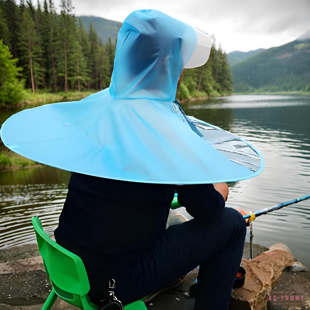 Lightweight fishing umbrella that you can wear over your Foldable transparent rain gear that allows you to use both For gardening AZ-FRONT head,