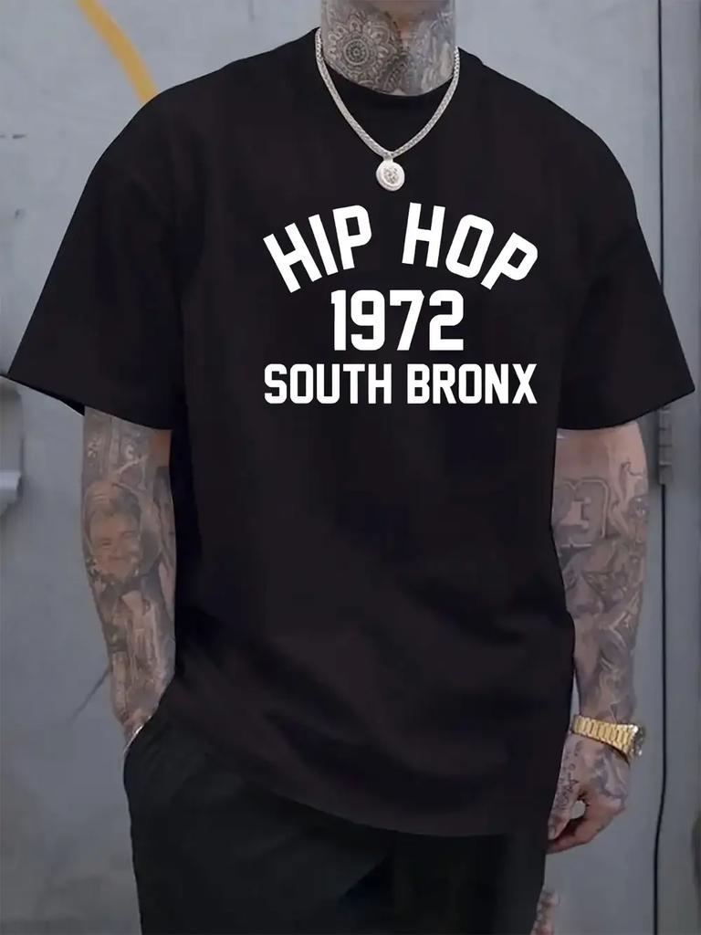 Hip-Hop Origin Print Round Neck Short Sleeve T-shirt