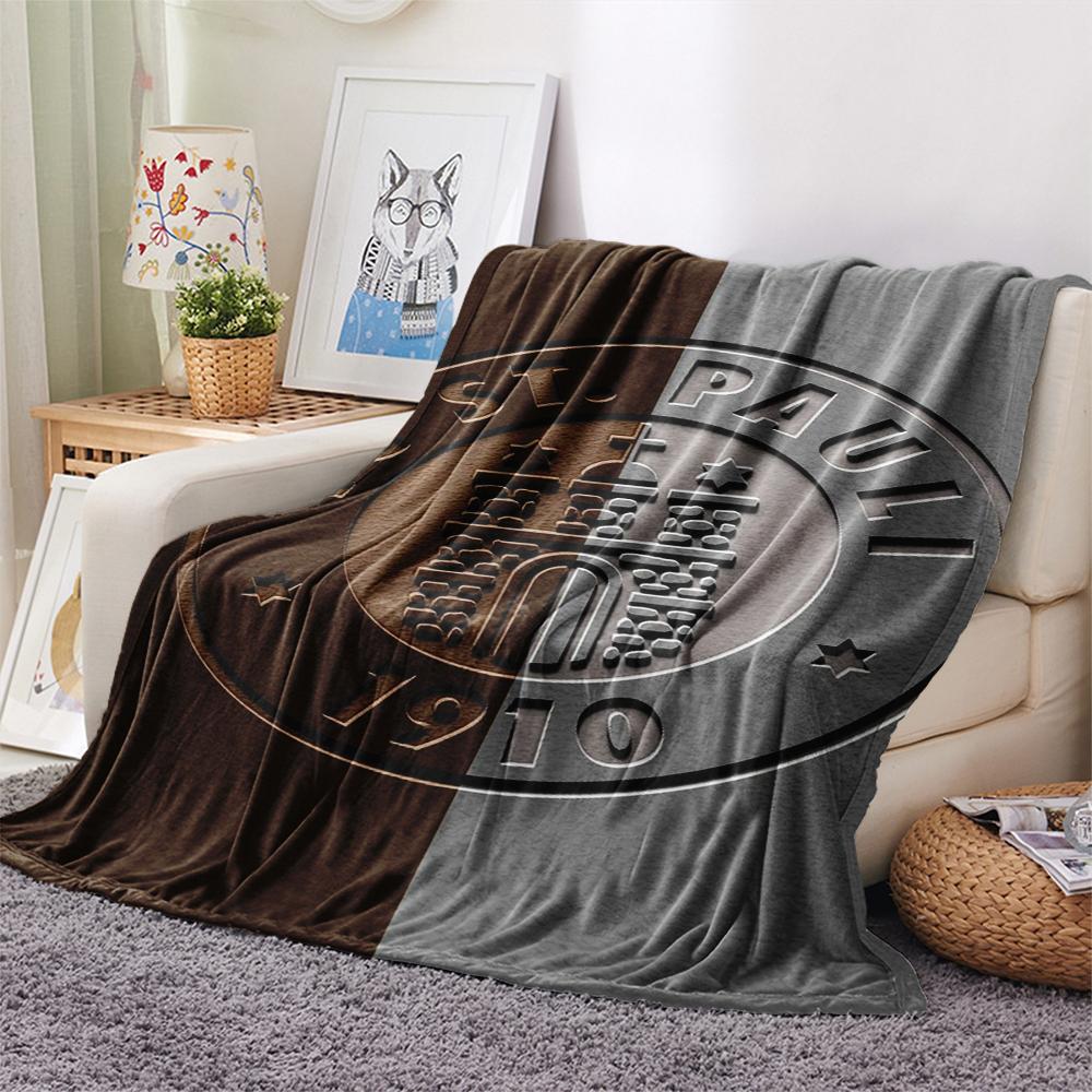 1Pc St. Pauli FC Print Flannel Blanket, High quality Comfortable for All Seasons, Home Decor, Warmth and Comfort, Perfect for Christmas GiftS