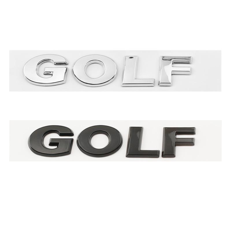 1 Stück 3D ABS Golf Logo Auto Buchstaben Logo Aufkleber Heckstoßstange Abzeichen Auto Heckklappen Emblem Aufkleber Zubehör für Volkswagen Golf VW UT8