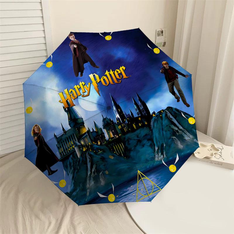 1PC Harry Potter Deathly Hallows Umbrella-8-Rib Reinforced, Automatic Open, Lightweight & Durable, Cute Fashion Accessory for Outdoor, D2637