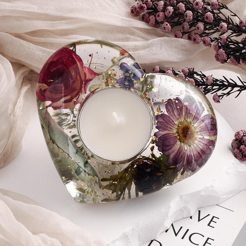 3D Candlestick Concrete Silicone Mold Star Moon Heart Shape Candle Holder Ornaments Cement Plaster Resin Craft Mould Home Decor