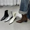 Pointed Short Boots Women's 2025 Spring and Autumn New Womens Shoe Fashion Ladies Shoes for Women Silvery Botas High Boots