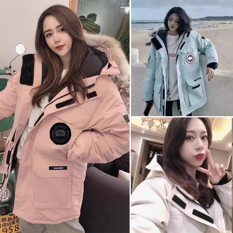 Unisex Daunenjacke für den Winter 2024 - Weiße Entendaune, Dick, Warm, Pelzkragen, Kapuzenmantel, Trendy.