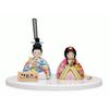 Hina Wooden Doll by Kotohoki Single Doll with Round Doll, Kanna, Tray, White, KTH-3201A1