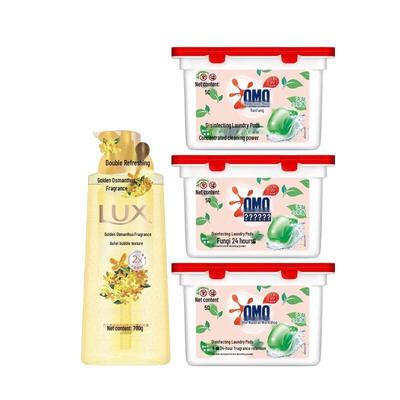 Pacote de Gel de Banho de Osmanthus e Cápsulas de Lavar Chá Branco