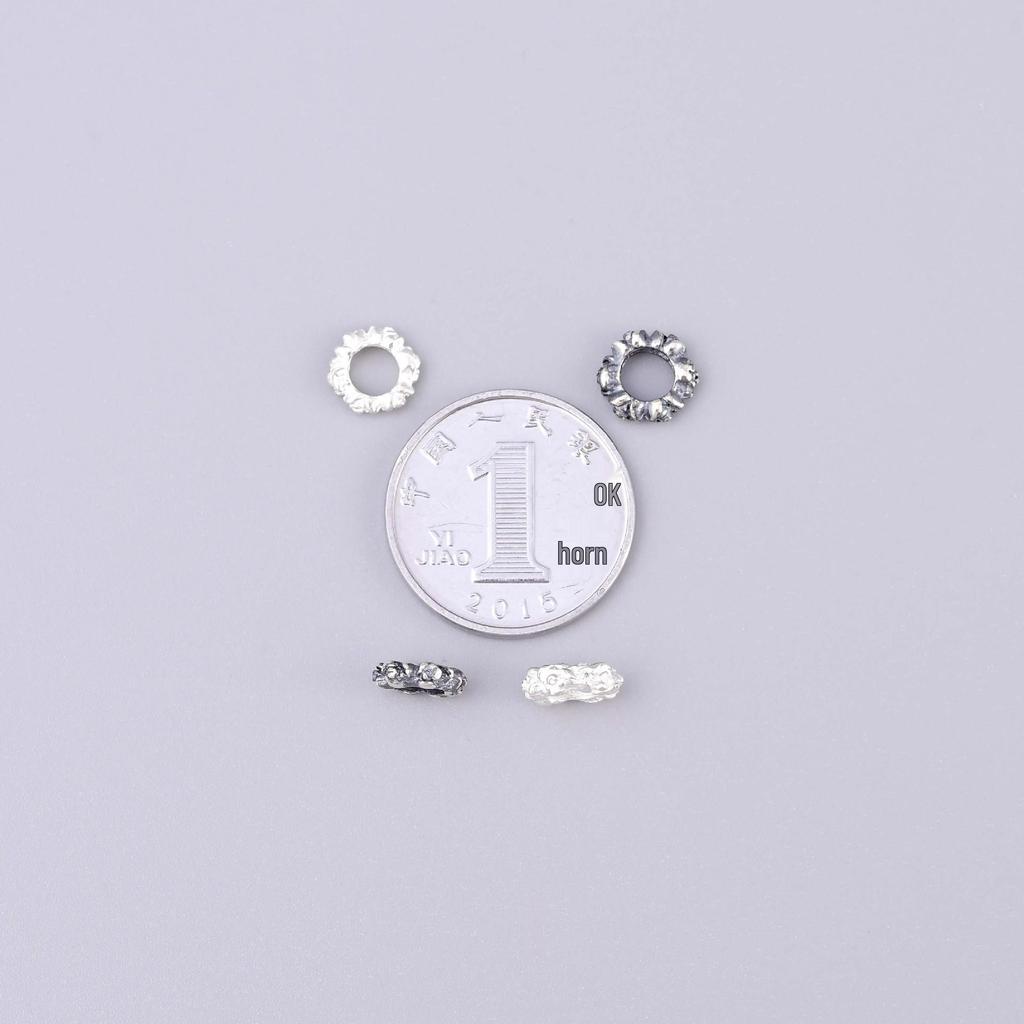S925 Sterling Silver 3D Flower Bud Spacer Beads for DIY Crystal Bracelet Jewelry