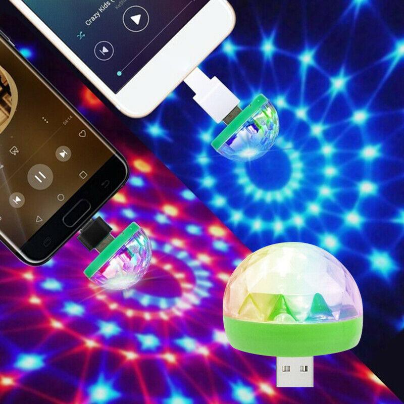 Mini Tragbare USB Kristallkugel Licht LED Bunter Effekt Geräuschgesteuert Bühnenlampe Heim Party Dekoration