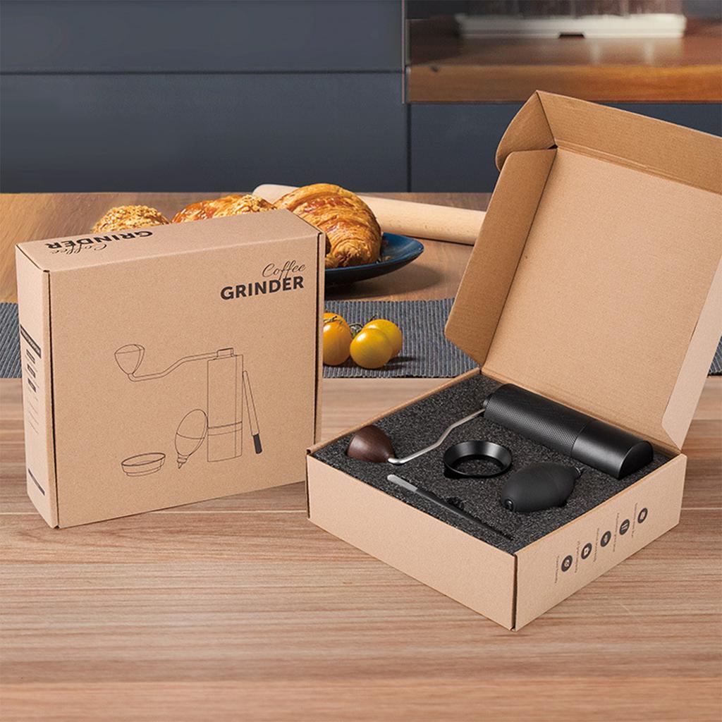 Manual Coffee Grinder with Ceramic Burr, Adjustable Hand Coffee Bean Grinder, Portable Stainless Steel Coffee Mill for Home, Office & Travel