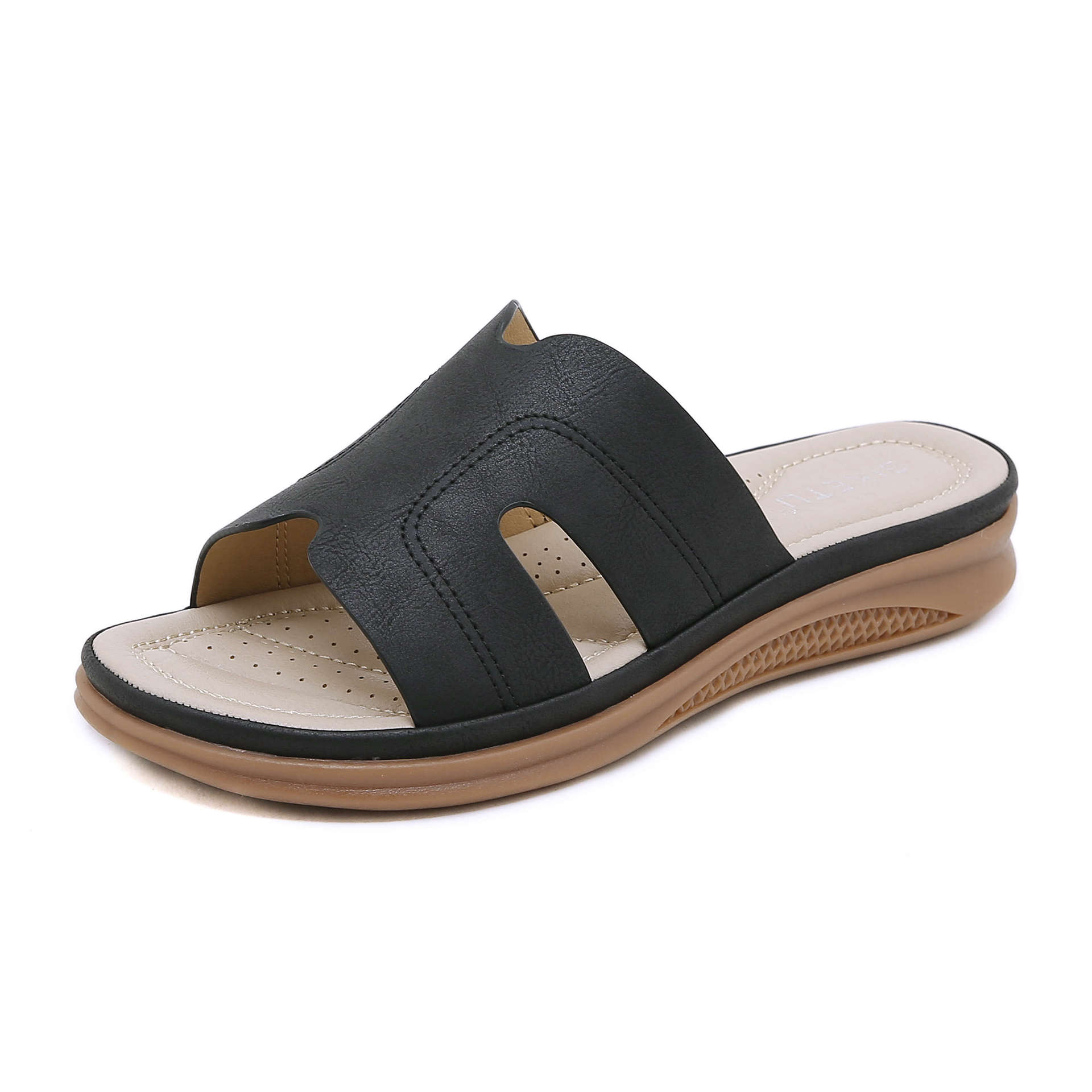 

Весенние и летние сандалии женские европейские и американские повседневные легкие большие размеры ретро склон с удобными сандалиями 42 чёрный