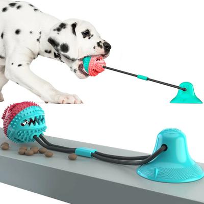 Juguetes de Comida para Perros Ventosa de Silicona Arrastre Pelota Interactiva para Perro Juguete para Masticar Morder Limpieza Dental Cepillo de Dientes Alimentación Suministros para Mascotas