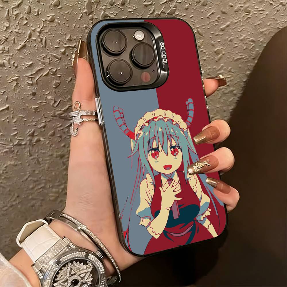 D-Dragon Maid Tohru Ilulu Handyhülle Für iPhone 17,16,15,14,13,12,11 Plus,Pro Max,XS,Bunte Silberne Handyhülle Funda Cover