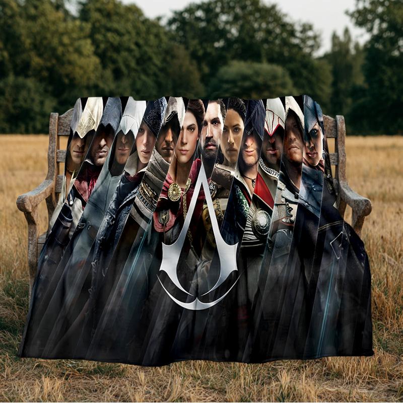 Assassin Game Flannel Blanket, Use for Birthday/Holiday Gift, Soft Blanket for Sofa/Bed/Camping/Office/Tourism Use,All Seasons