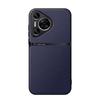 Magnetické pouzdro na telefon do auta pro Huawei Pura 70 Pro 5G Kožená textura Silikonová ochrana Nárazuvzdorný zadní kryt pro Pura 70 Pro Plus