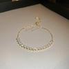 Gold-Plated Zircon Sun & Heart Bracelet: Stylish, Versatile, Elegant Light Luxury Jewelry for Women.