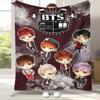 Modische B-BTS Kpop Flanelldecke, Ultraweiche Warme Plüschdecke für Zuhause Schlafzimmer Bett Sofa Abdeckung Büro Camping Picknick Geschenk