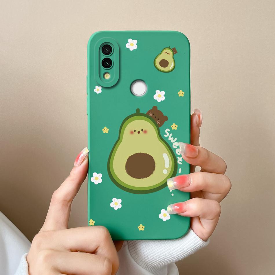 Case Cover For Redmi 7 Cartoon Soft Smooth Liquid Silicone Full Protection Anti Choc Phone Cover For Xiaomi Redmi7 Bumper Fundas