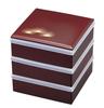 Wakaizumi Jubako Urumi Wakamatsu with 3 Inner Lids and and Lacquerware, 5.5-inch Thousand-Lined Box, 3-Tier (Wakamatsu Pine), Gaskets, H-155-58A